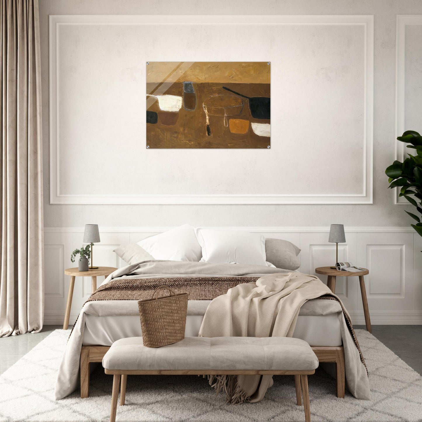 Brown Still Life - 1957 - William Scott Acrylic Print - 70x100 cm / 28x40″ inches | William Scott Wall Art | William Scott Prints