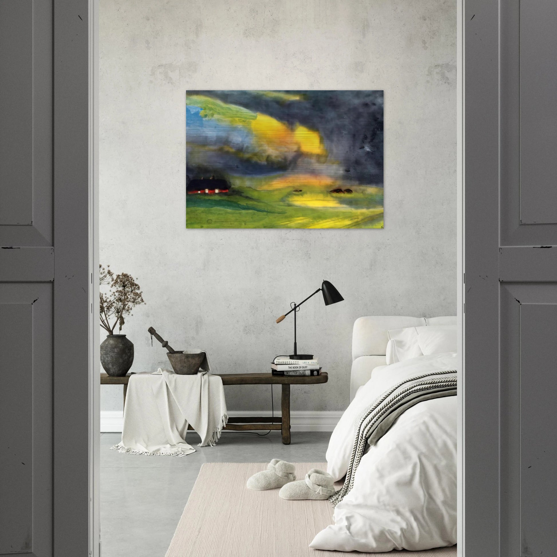 Colored sky above the Marais - Emil Nolde Brushed Aluminum Print - 70x100 cm / 28x40 inches | Emil Nolde Aluminum Print | Emil Nolde Prints
