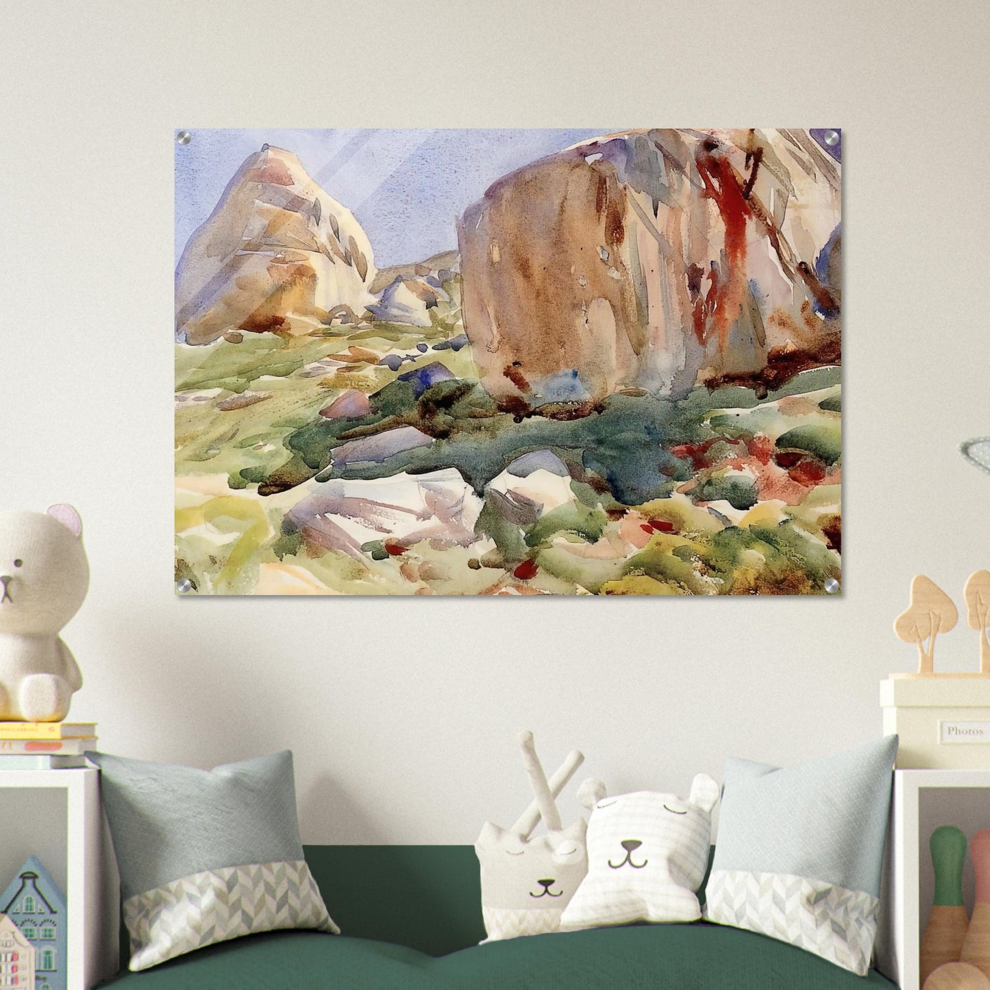 The Simplon. Large Rocks - John Singer Sargent Acrylic Print - 70x100 cm / 28x40″ inches