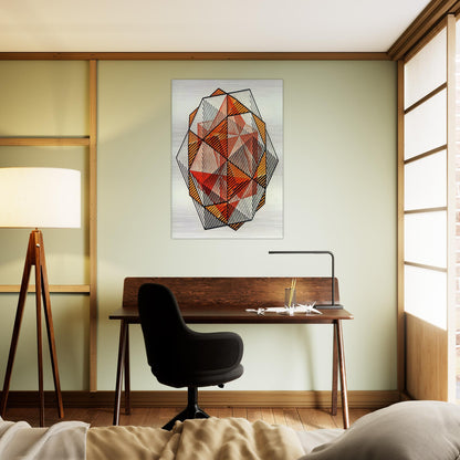 FOUR REGULAR SOLIDS - MC Escher Brushed Aluminum Print - 70x100 cm / 28x40 inches | MC Escher Aluminum Print | MC Escher Prints