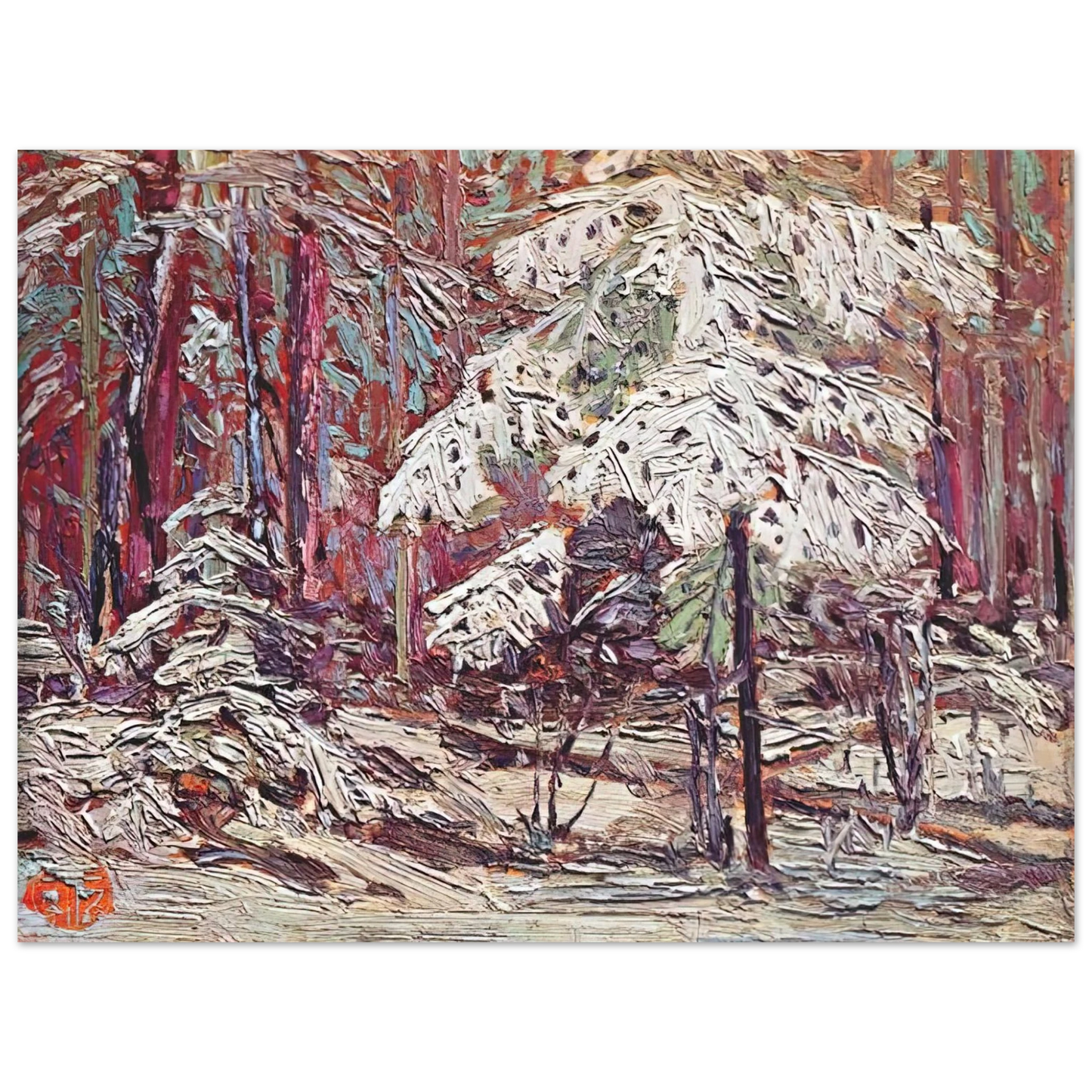Tom Thomson - SNOW IN THE WOODS 1916  75x100 cm / 30x40inches Fine Art Poster