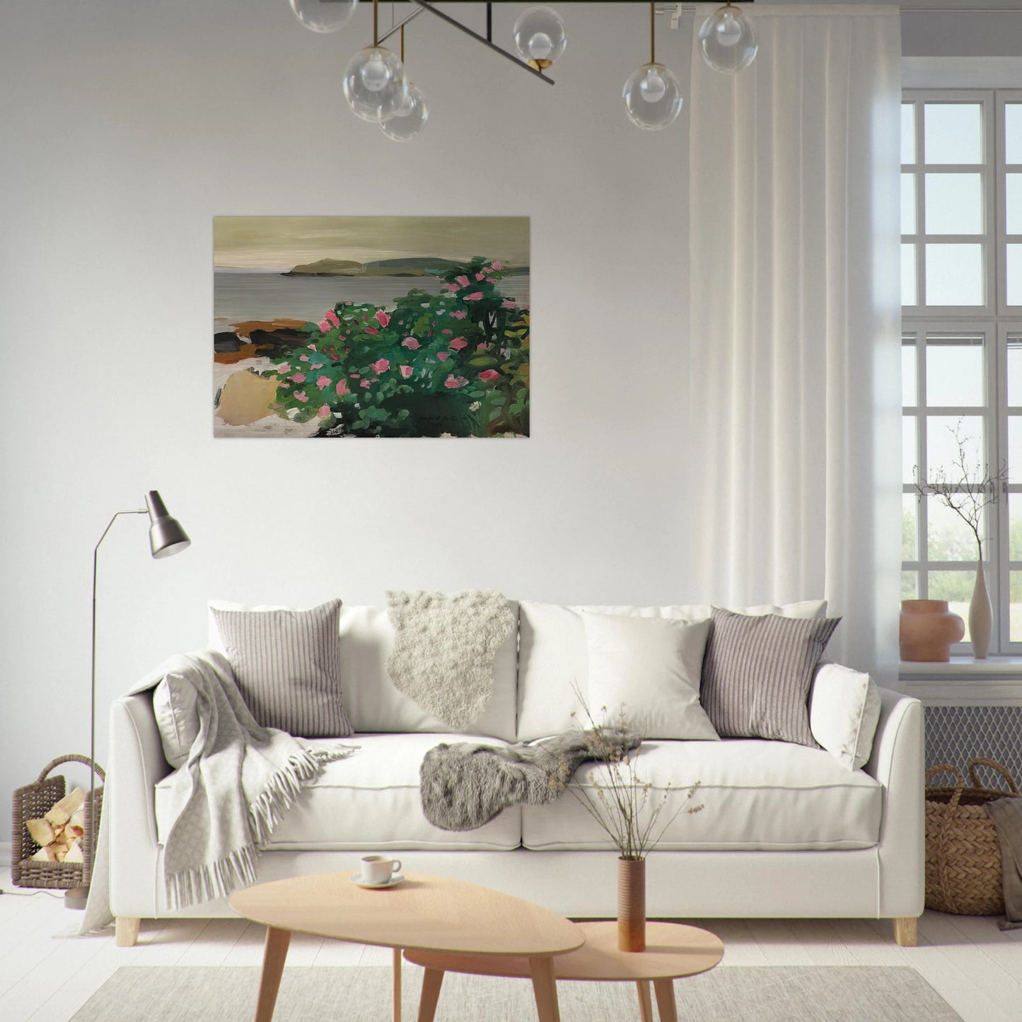 WILD ROSES 1961 - Fairfield Porter Brushed Aluminum Print - 70x100 cm / 28x40 inches | Fairfield Porter Aluminum Print | Fairfield Porter Prints