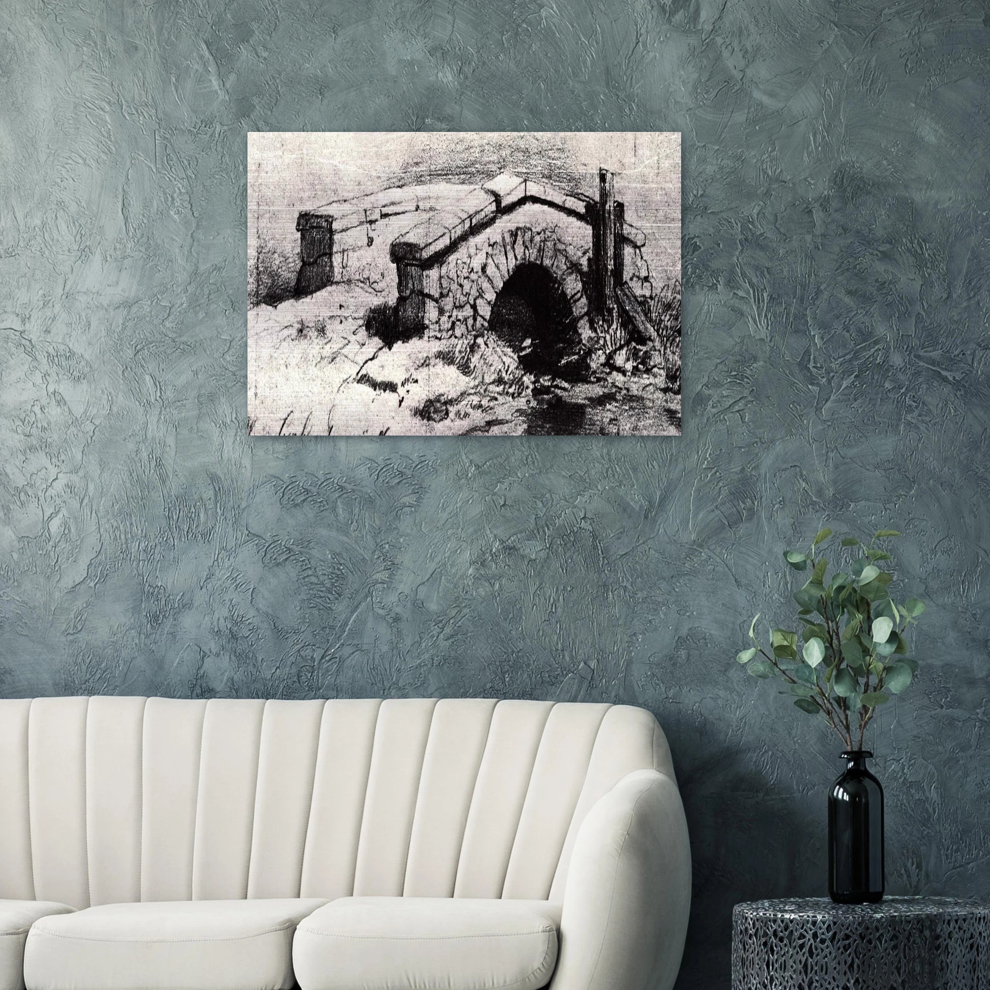 The Bridge - Vincent van Gogh Brushed Aluminum Print - 70x100 cm / 28x40 inches | Vincent van Gogh Aluminum Print | Vincent van Gogh Prints