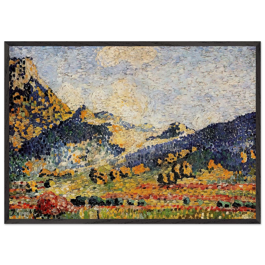 Les Petits Montagnes Mauresques - Henri-Edmond Cross 70x100 cm / 28x40 inches Framed Art Print – Black Wooden Frame