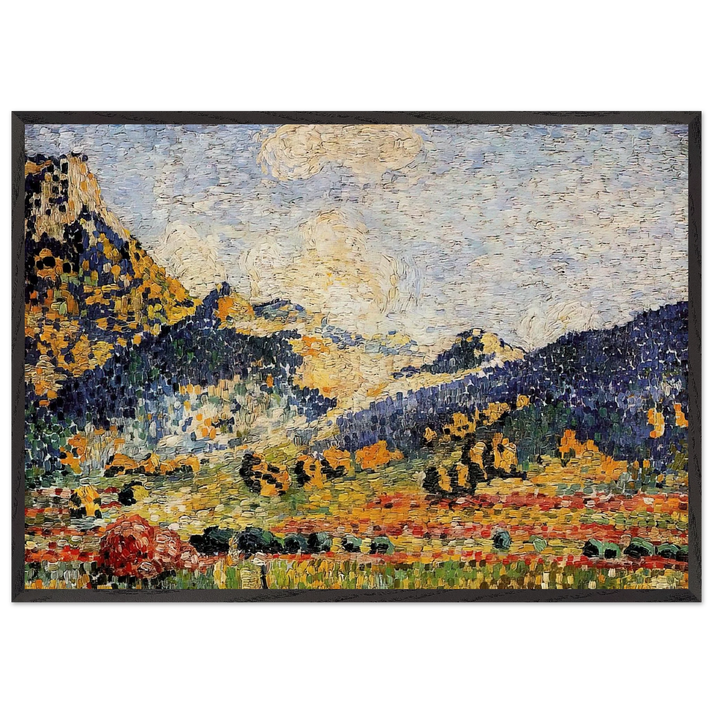 Les Petits Montagnes Mauresques - Henri-Edmond Cross 70x100 cm / 28x40 inches Framed Art Print – Black Wooden Frame