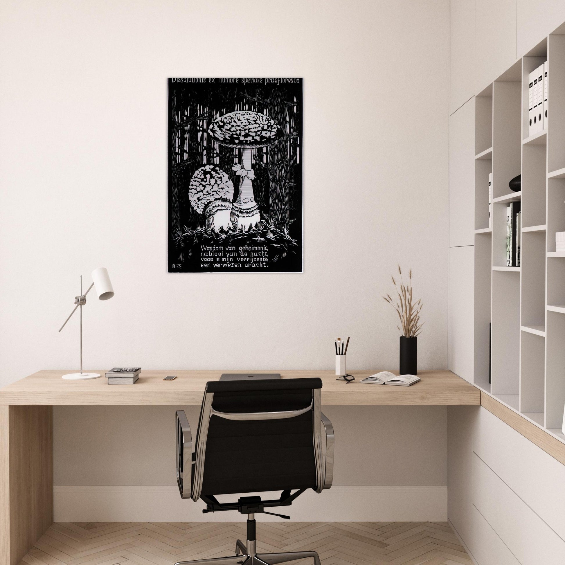 EMBLEMATA TOADSTOOL - MC Escher Brushed Aluminum Print - 70x100 cm / 28x40 inches | MC Escher Aluminum Print | MC Escher Prints