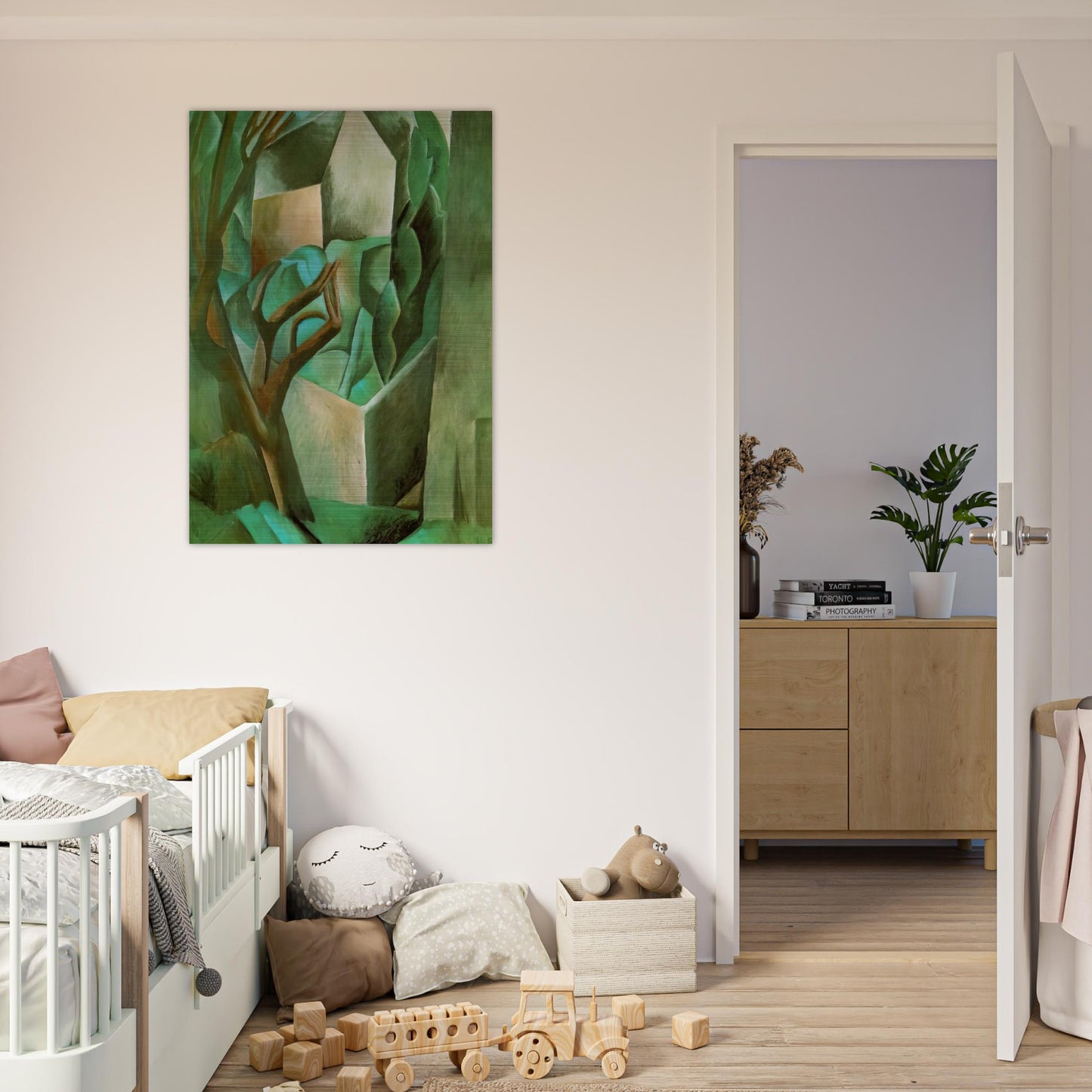 House in the garden - Pablo Picasso Brushed Aluminum Print - 70x100 cm / 28x40 inches | Pablo Picasso Aluminum Print | Pablo Picasso Prints