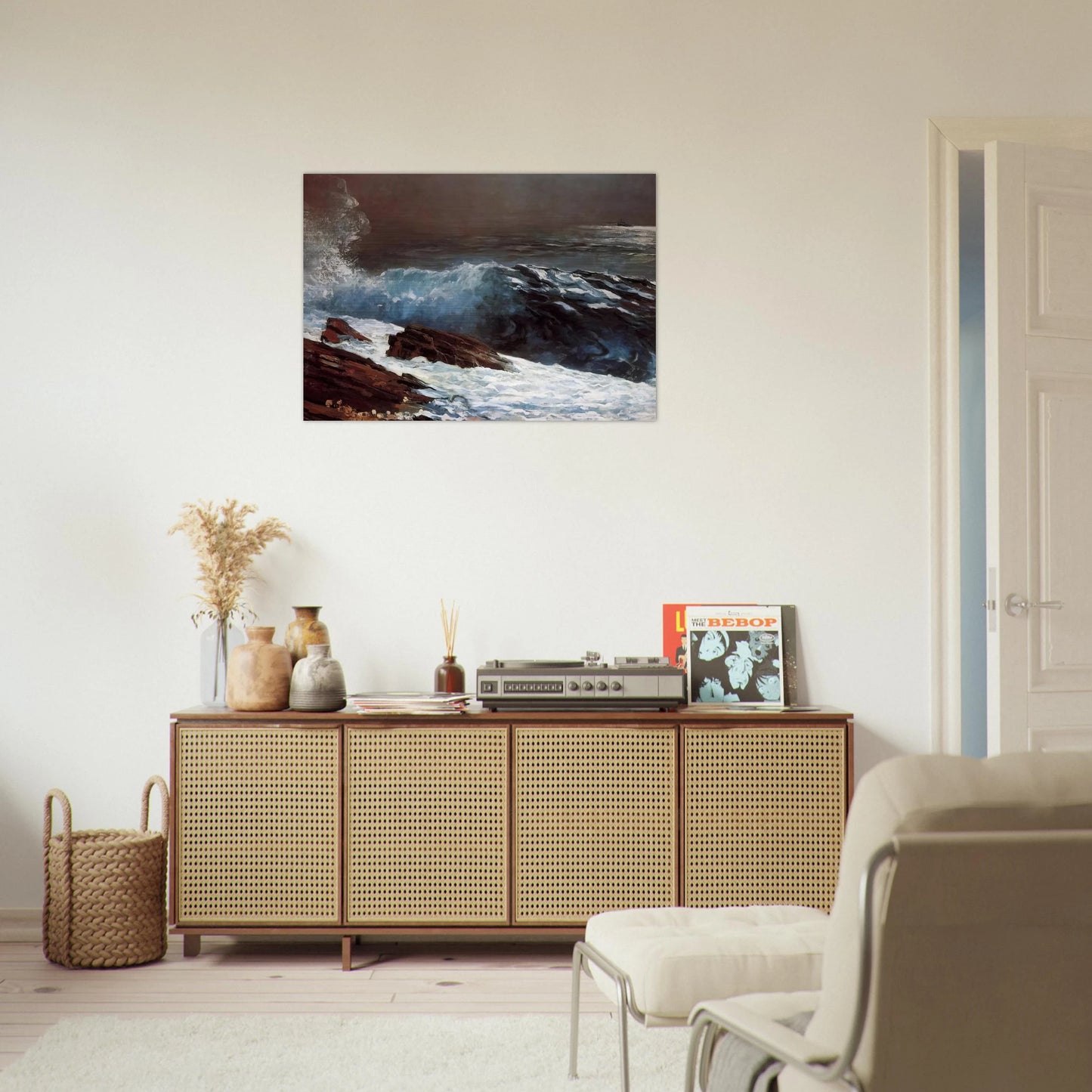 SUNLIGHT ON THE COAST - Winslow Homer Brushed Aluminum Print - 70x100 cm / 28x40 inches | Winslow Homer Aluminum Print | Winslow Homer Prints