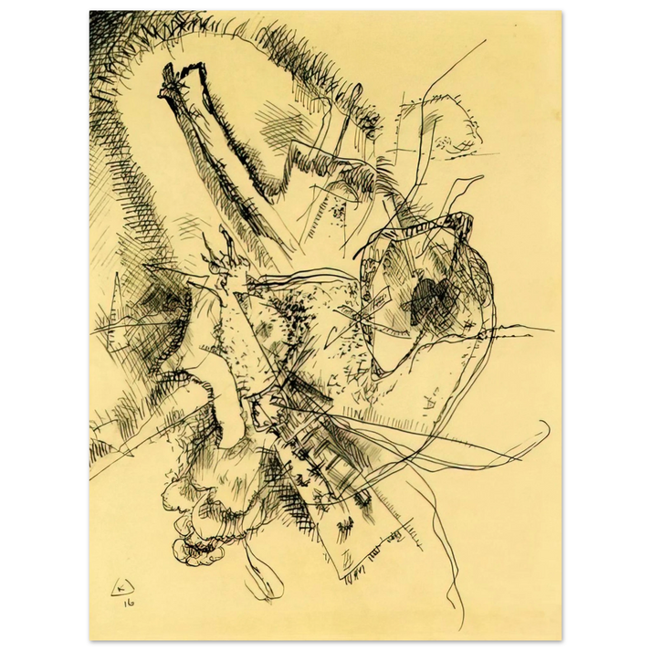 Wassily Kandinsky - DRAWING FOR ETCHING II 1916  75x100 cm / 30x40inches Fine Art Poster
