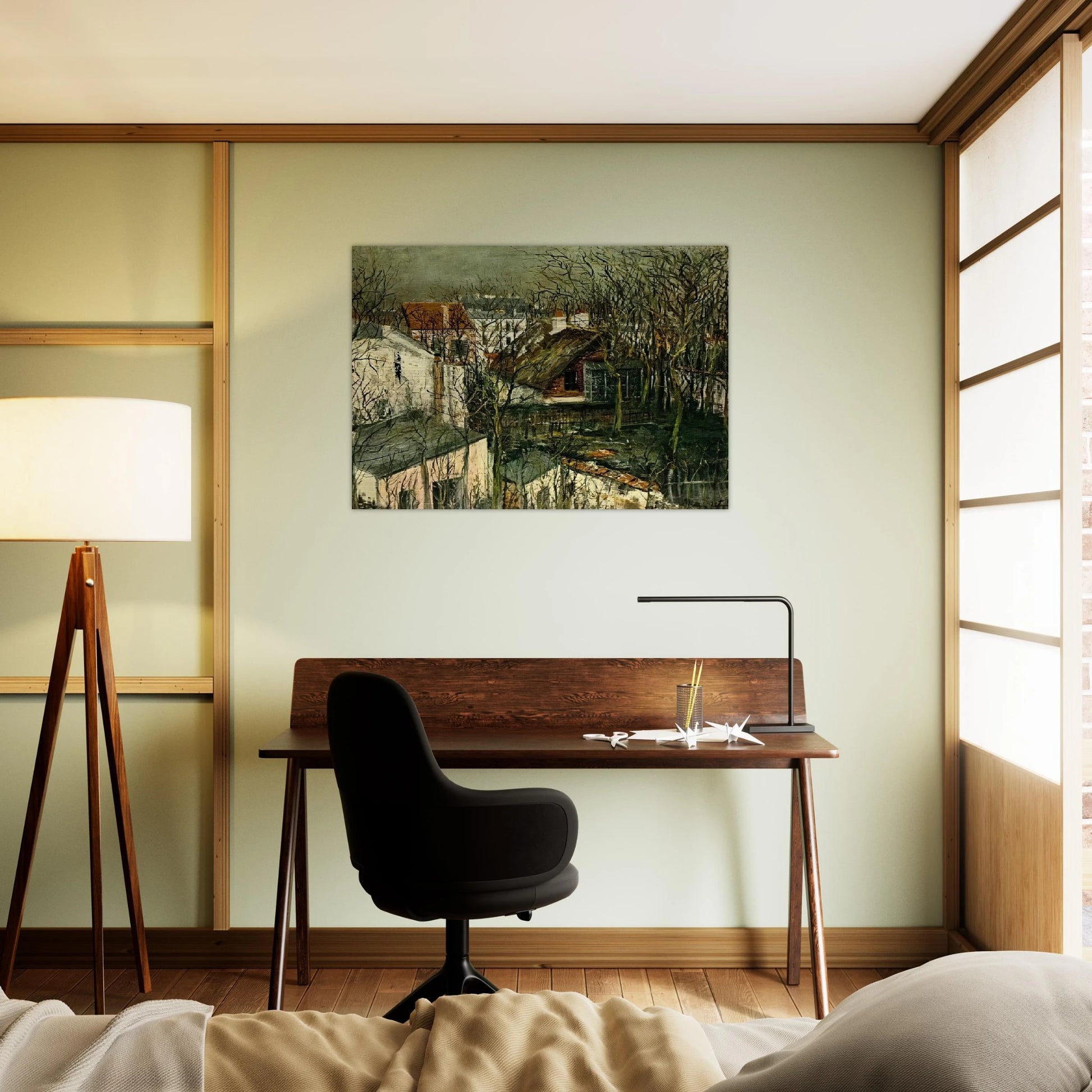 THE BERLIOZ HOUSE - Maurice Utrillo Brushed Aluminum Print - 70x100 cm / 28x40 inches | Maurice Utrillo Aluminum Print | Maurice Utrillo Prints