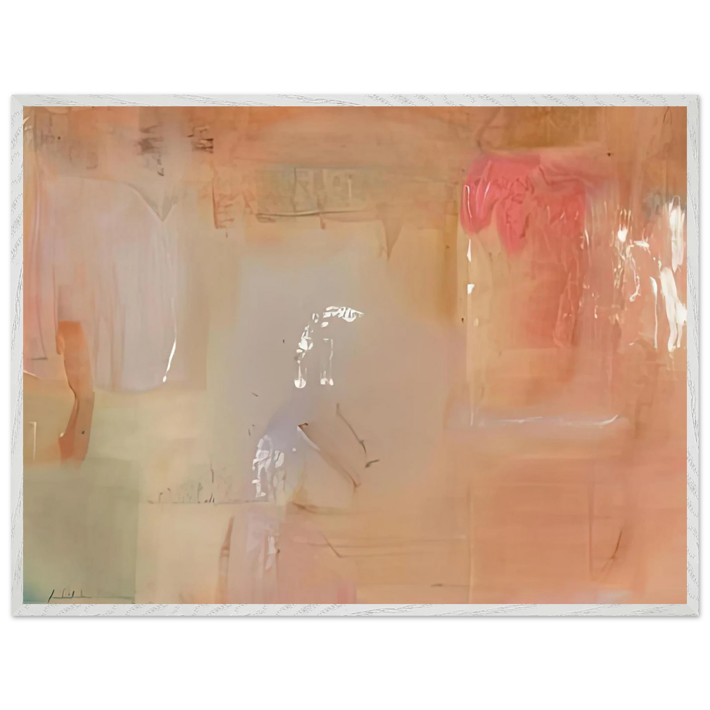 Helen Frankenthaler - Feather, 1979- Wall Art - 60x80 cm / 24x32 inches - Premium Wooden Framed Poster With Fine Art Paper-canvas - White frame