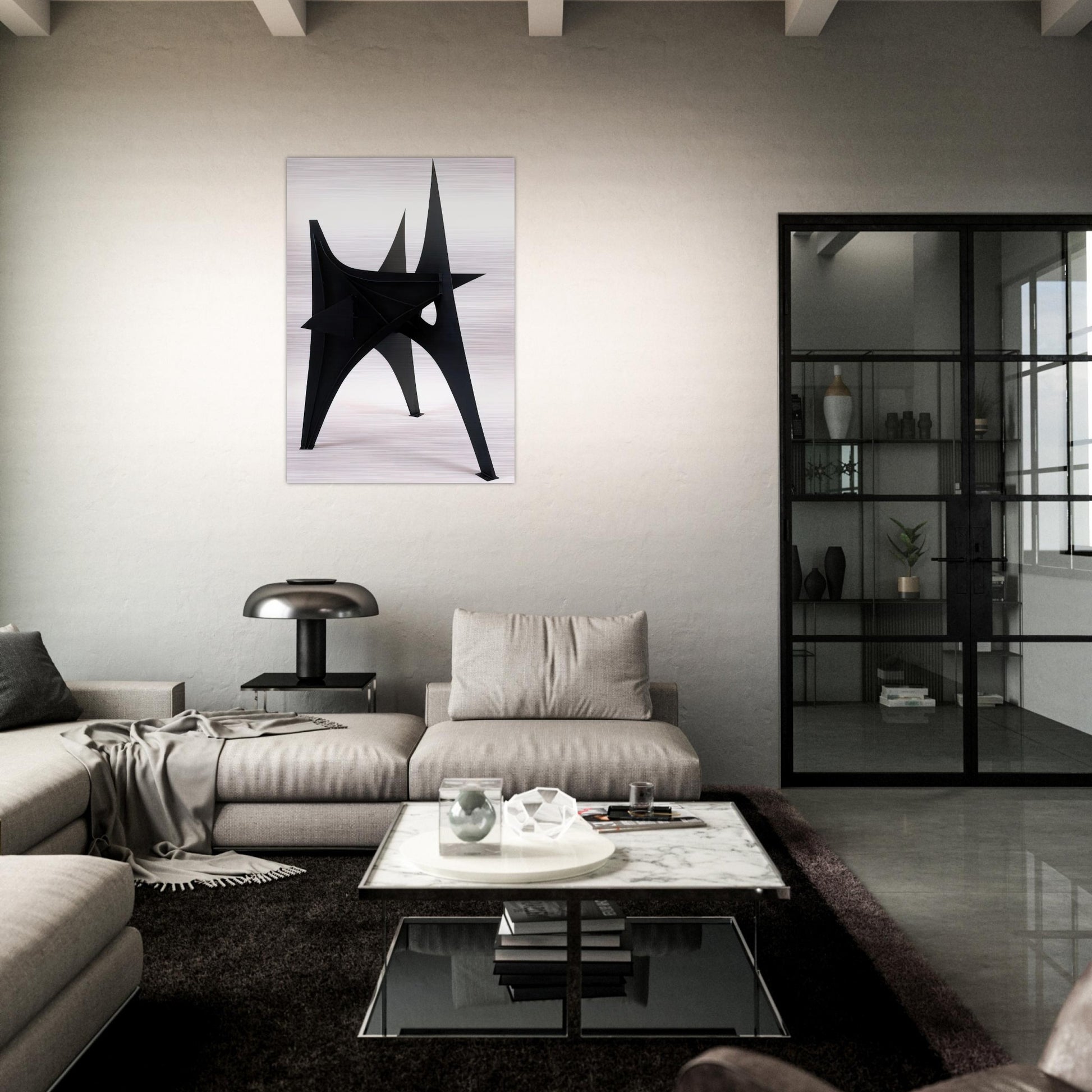 TROIS PICS INTERMEDIATE MAQUETTE 1967 - Alexander Calder Brushed Aluminum Print - 70x100 cm / 28x40 inches | Alexander Calder Aluminum Print | Alexander Calder Prints