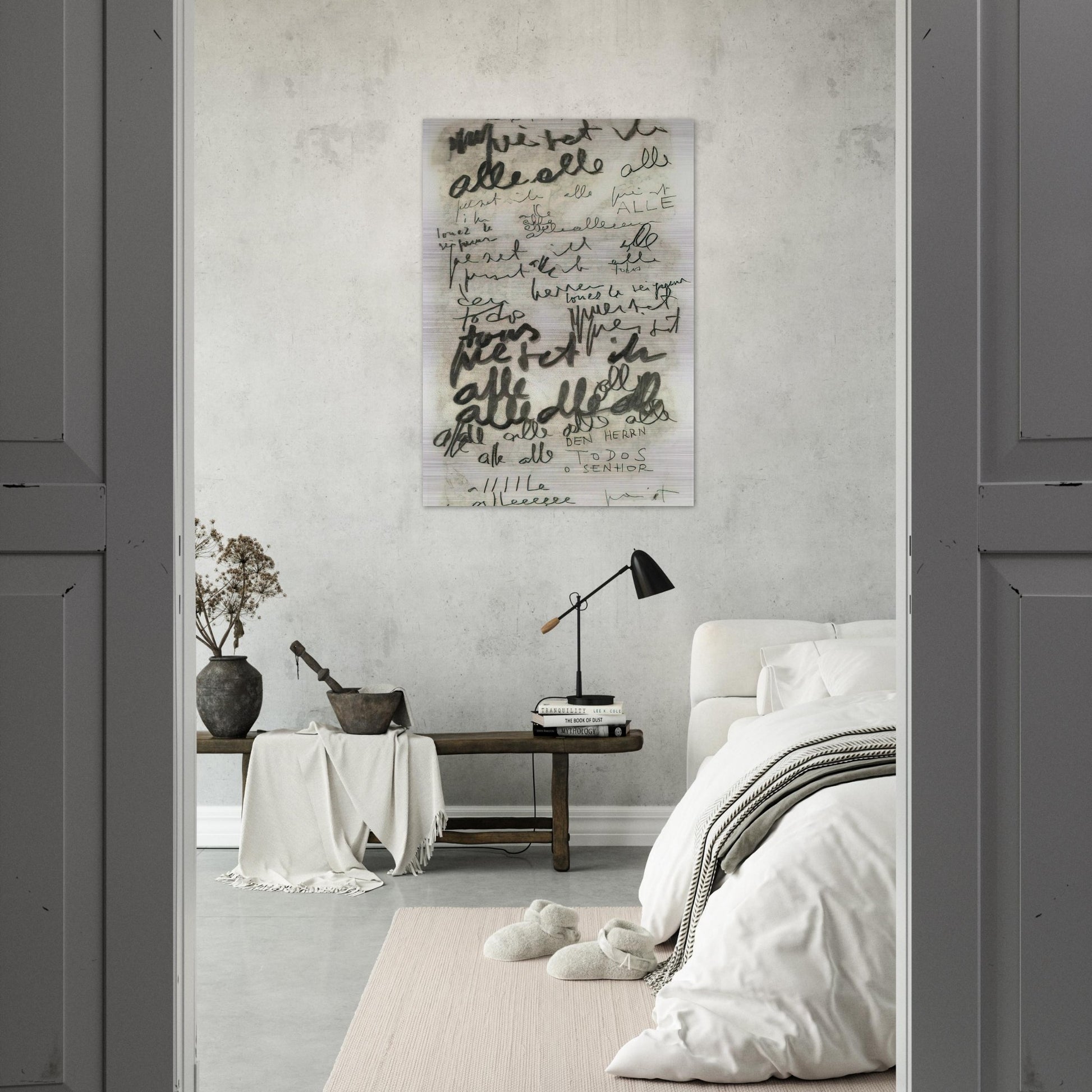 Untitled Alle - 1965 - Mira Schendel Brushed Aluminum Print - 70x100 cm / 28x40 inches | Mira Schendel Aluminum Print | Mira Schendel Prints