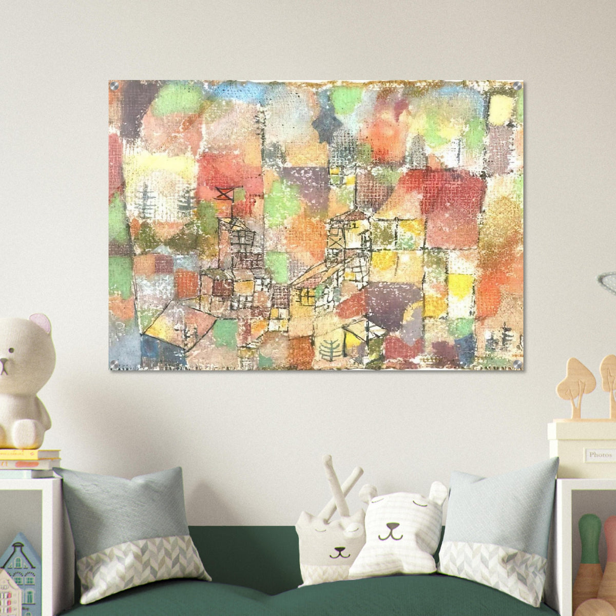 TWO COUNTRY HOUSES 1918 - Paul Klee Acrylic Print - 70x100 cm / 28x40″ inches