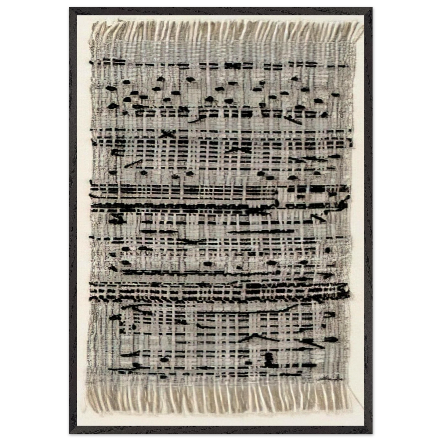 HAIKU 1961 - Anni Albers 70x100 cm / 28x40 inches Framed Art Print – Black Wooden Frame