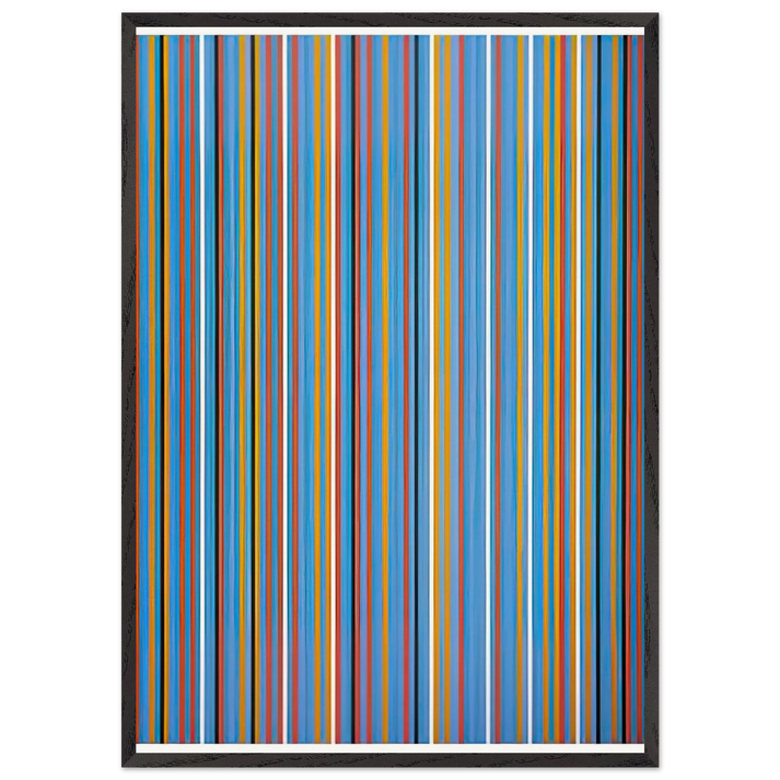 BIG BLUE 1982 - Bridget Riley 70x100 cm / 28x40 inches Framed Art Print – Black Wooden Frame