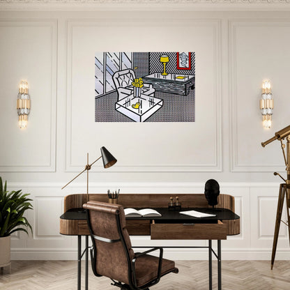 THE DEN 1990 - Roy Lichtenstein Brushed Aluminum Print - 70x100 cm / 28x40 inches | Roy Lichtenstein Aluminum Print | Roy Lichtenstein Prints