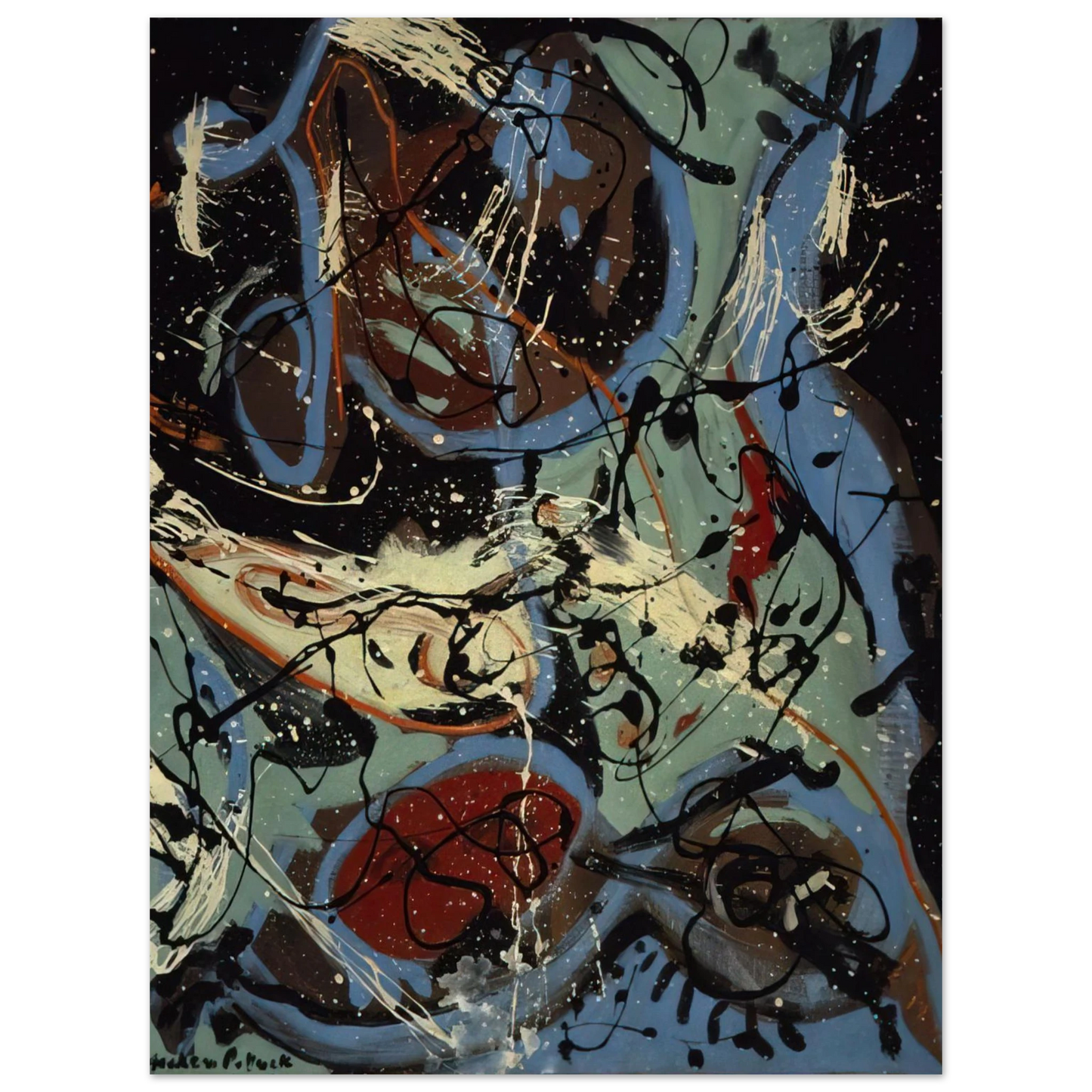 Jackson Pollock - COMPOSITION WITH POURING II  75x100 cm / 30x40inches Fine Art Poster