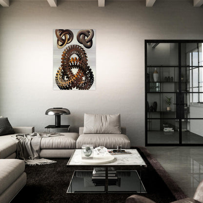 KNOTS COLOUR - MC Escher Brushed Aluminum Print - 70x100 cm / 28x40 inches | MC Escher Aluminum Print | MC Escher Prints
