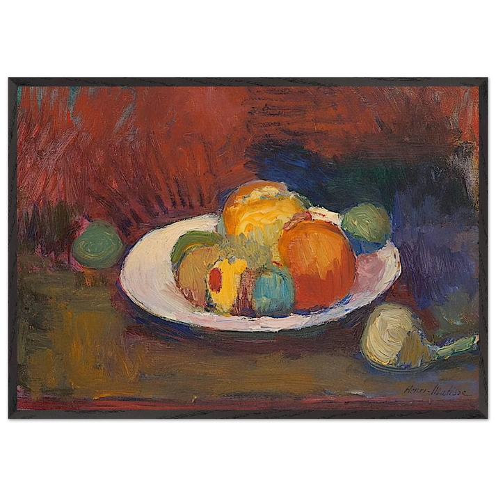 ASSIETTE DE FRUITS FRUIT DISH 1902 - Henri Matisse 70x100 cm / 28x40 inches Framed Art Print – Black Wooden Frame
