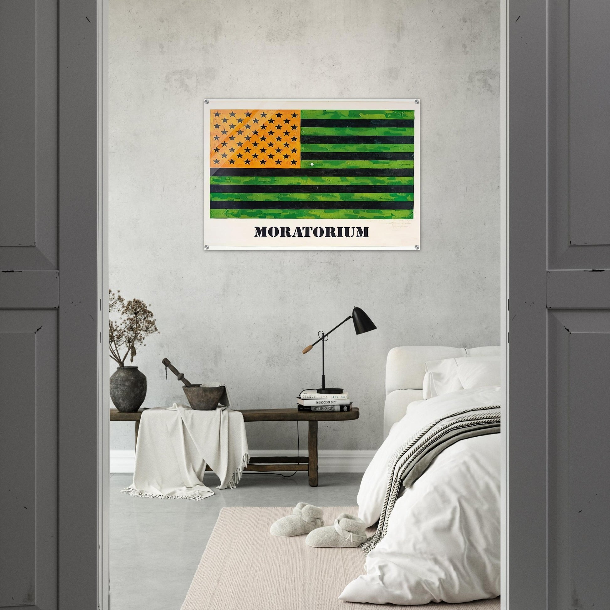 MORATORIUM FLAG - Jasper Johns Acrylic Print - 70x100 cm / 28x40″ inches