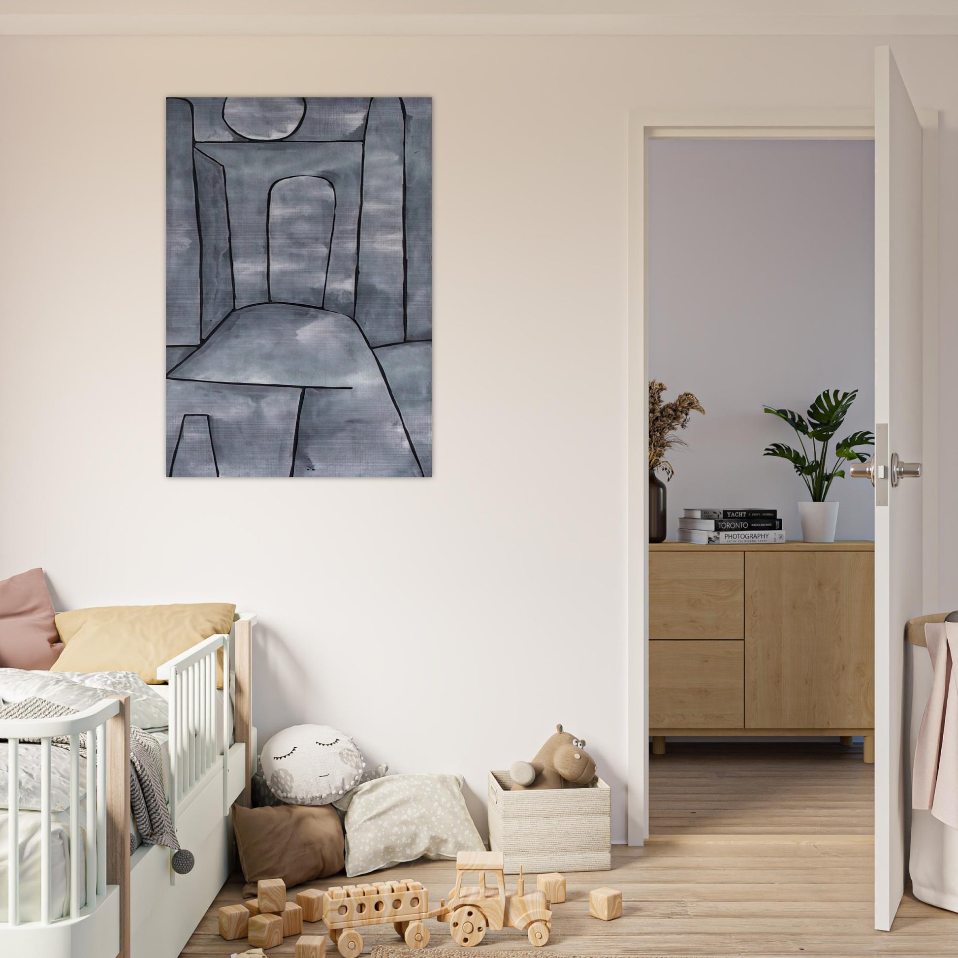 A GATE 1938 - Paul Klee Brushed Aluminum Print - 70x100 cm / 28x40 inches | Paul Klee Aluminum Print | Paul Klee Prints