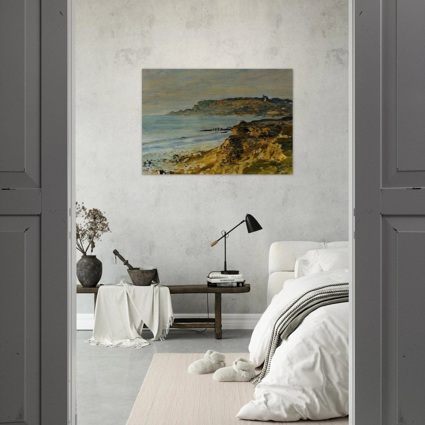Cliff at Sainte-Adresse - claude monet Brushed Aluminum Print - 70x100 cm / 28x40 inches | claude monet Aluminum Print | claude monet Prints