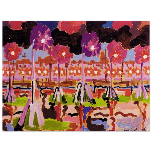 Charles Lapicque - Quai ÃƒÂ  Venise - 1955  75x100 cm / 30x40inches Fine Art Poster