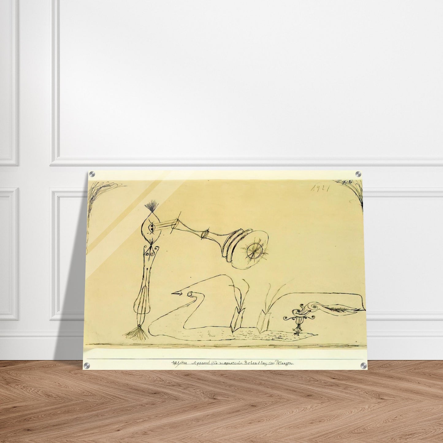 APPARATUS FOR THE MAGNETIC TREATMENT OF PLANTS 1908 - Paul Klee Acrylic Print - 70x100 cm / 28x40″ inches