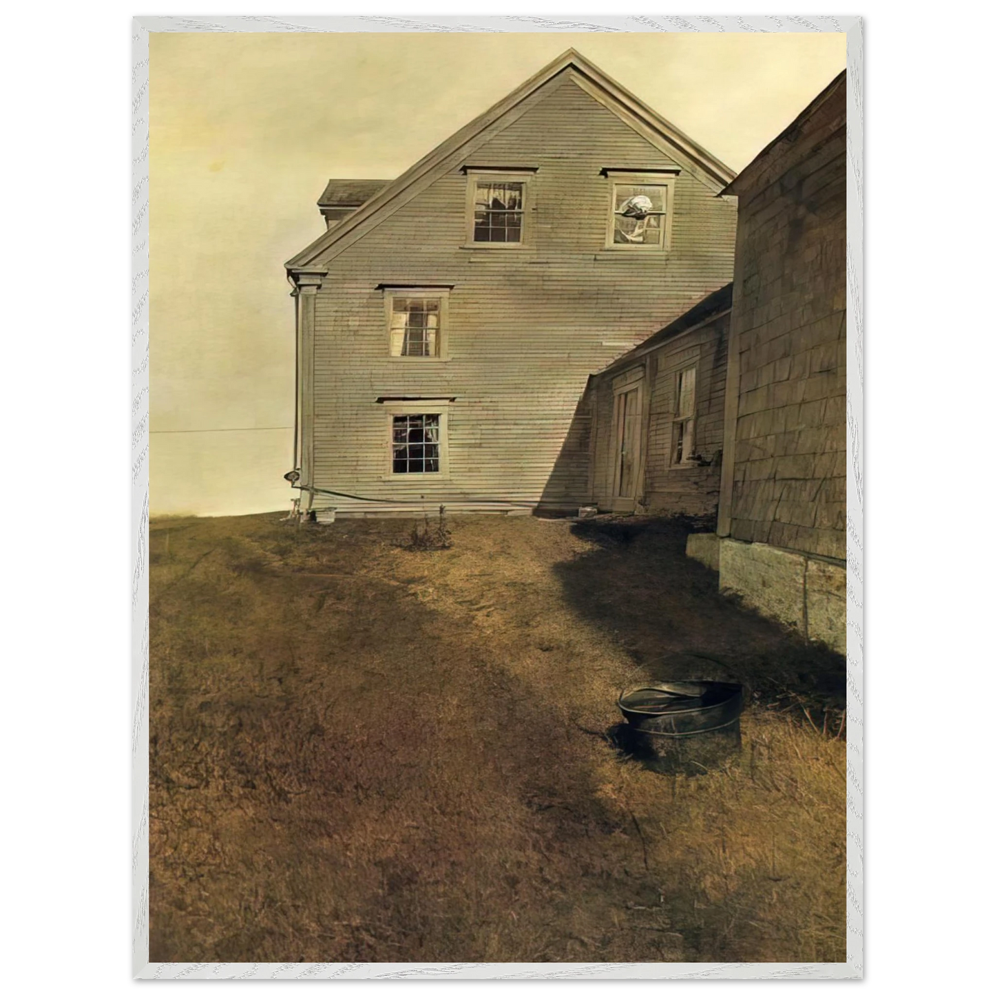 Andrew Wyeth - WEATHERSIDE Wall Art - 30x40 cm / 12x16 inches - Premium Wooden Framed Poster With Fine Art Paper-canvas - Wood frame