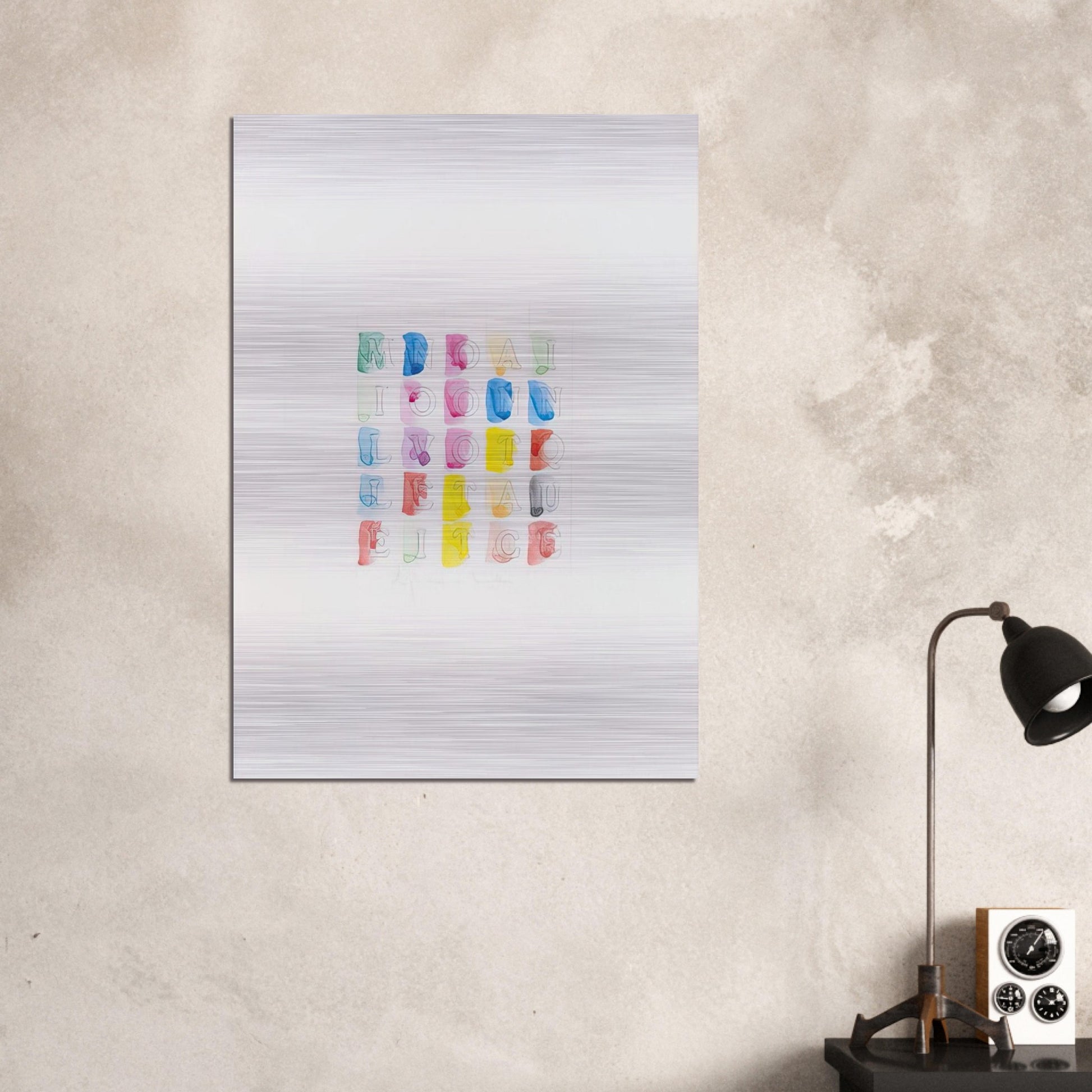 MILLENOVECENTOTTANTACINQUE 1985 - Alighiero Boetti Brushed Aluminum Print - 70x100 cm / 28x40 inches | Alighiero Boetti Aluminum Print | Alighiero Boetti Prints