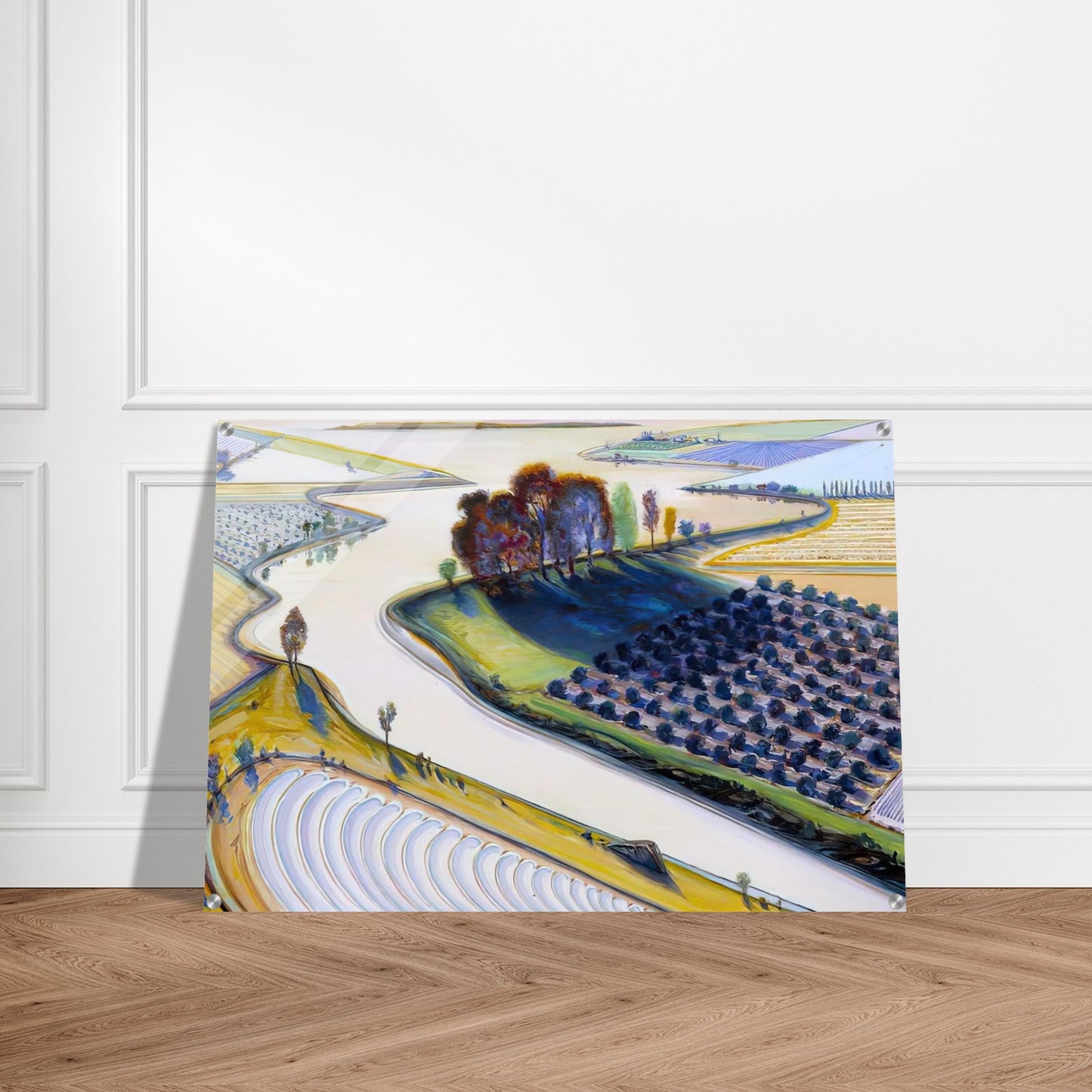 Flatland River - 1997 - Wayne Thiebaud Acrylic Print - 70x100 cm / 28x40″ inches