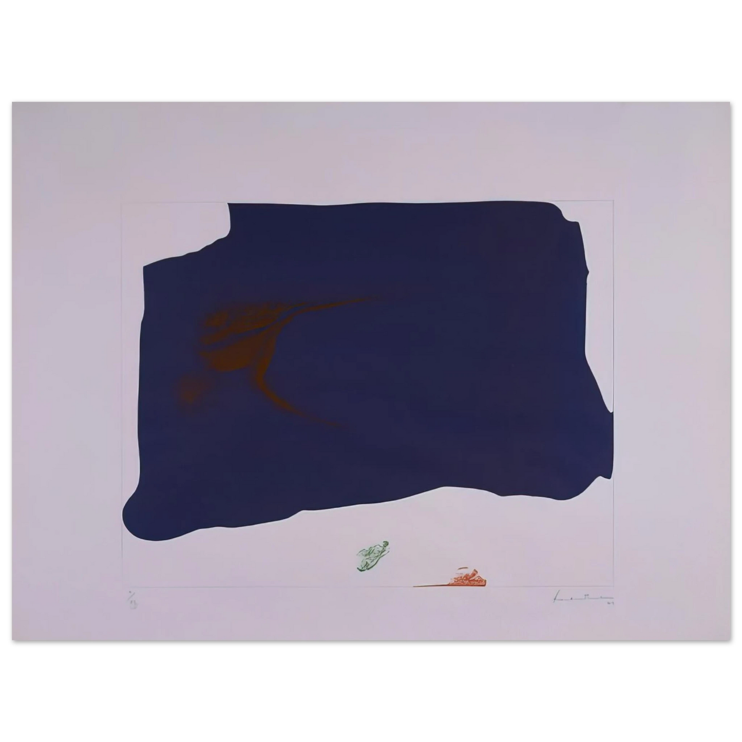 Helen Frankenthaler - Variation II on Mauve Corner - 1969 Wall art - 50x70 cm / 20x28 inches - Premium Wooden Framed Poster With Fine Art Paper-canvas - Wood frame
