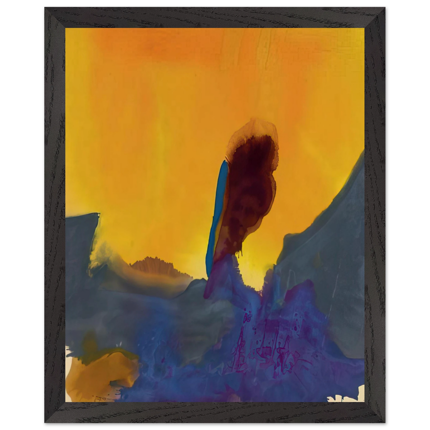 Helen Frankenthaler - Glow II - 1968 Wall art - 45x60 cm / 18x24 inches - Premium Wooden Framed Poster With Fine Art Paper-canvas - Wood frame