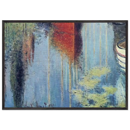 Yachts At Argenteuil - claude monet 70x100 cm / 28x40 inches Framed Art Print – Black Wooden Frame