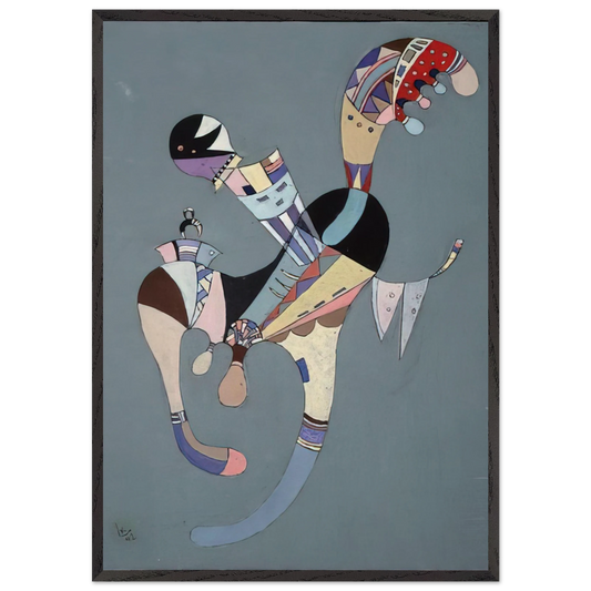 A FLOATING FIGURE 1942 - Wassily Kandinsky 70x100 cm / 28x40 inches Framed Art Print – Black Wooden Frame