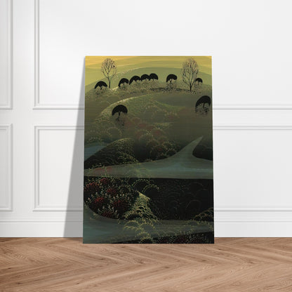 California Miniature - Eyvind Earle Brushed Aluminum Print - 70x100 cm / 28x40 inches | Eyvind Earle Aluminum Print | Eyvind Earle Prints