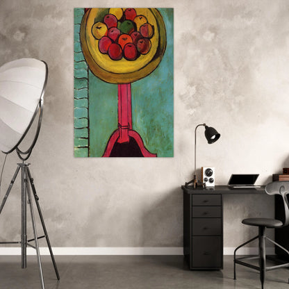APPLES ON A TABLE GREEN BACKGROUND 1916 - Henri Matisse Art Prints - 100x150 cm / 40x60″ inches | Henri Matisse Poster | Henri Matisse Prints