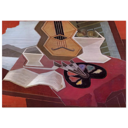 TABLE OVERLOOKING THE SEA 1925 - Juan Gris Brushed Aluminum Print - 70x100 cm / 28x40 inches | Juan Gris Aluminum Print | Juan Gris Prints