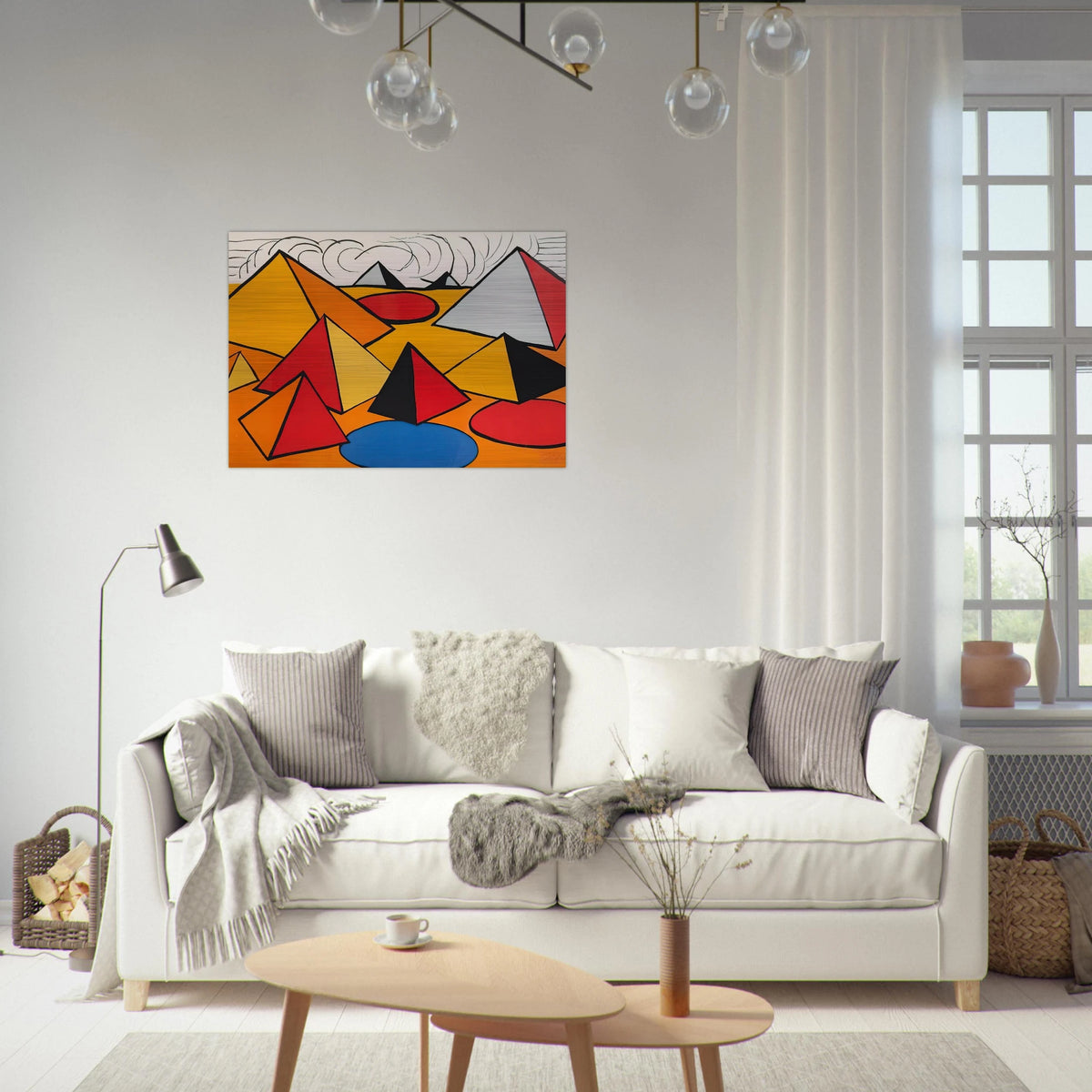 PRYAMIDS AND CLOUDS 1970 - Alexander Calder Brushed Aluminum Print - 70x100 cm / 28x40 inches | Alexander Calder Aluminum Print | Alexander Calder Prints