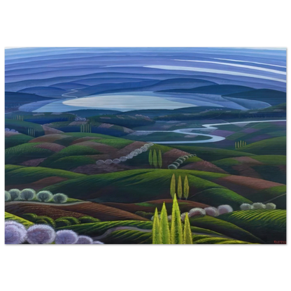 Umbria primavera - 1945 - Gerardo Dottori Brushed Aluminum Print - 70x100 cm / 28x40 inches | Gerardo Dottori Aluminum Print | Gerardo Dottori Prints