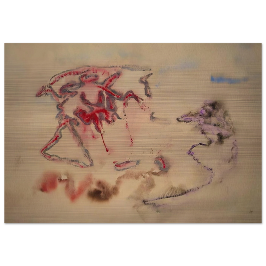 Untitled - 1957 - 1958 France - Henri Michaux Brushed Aluminum Print - 70x100 cm / 28x40 inches | Henri Michaux Aluminum Print | Henri Michaux Prints