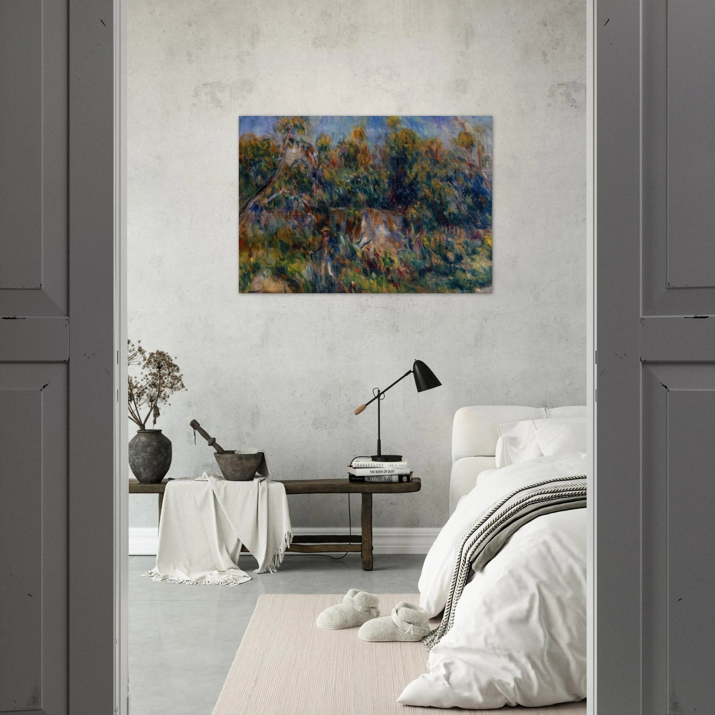 The Painter Taking a Stroll at Cagnes - Pierre-Auguste Renoir Brushed Aluminum Print - 70x100 cm / 28x40 inches | Pierre-Auguste Renoir Aluminum Print | Pierre-Auguste Renoir Prints