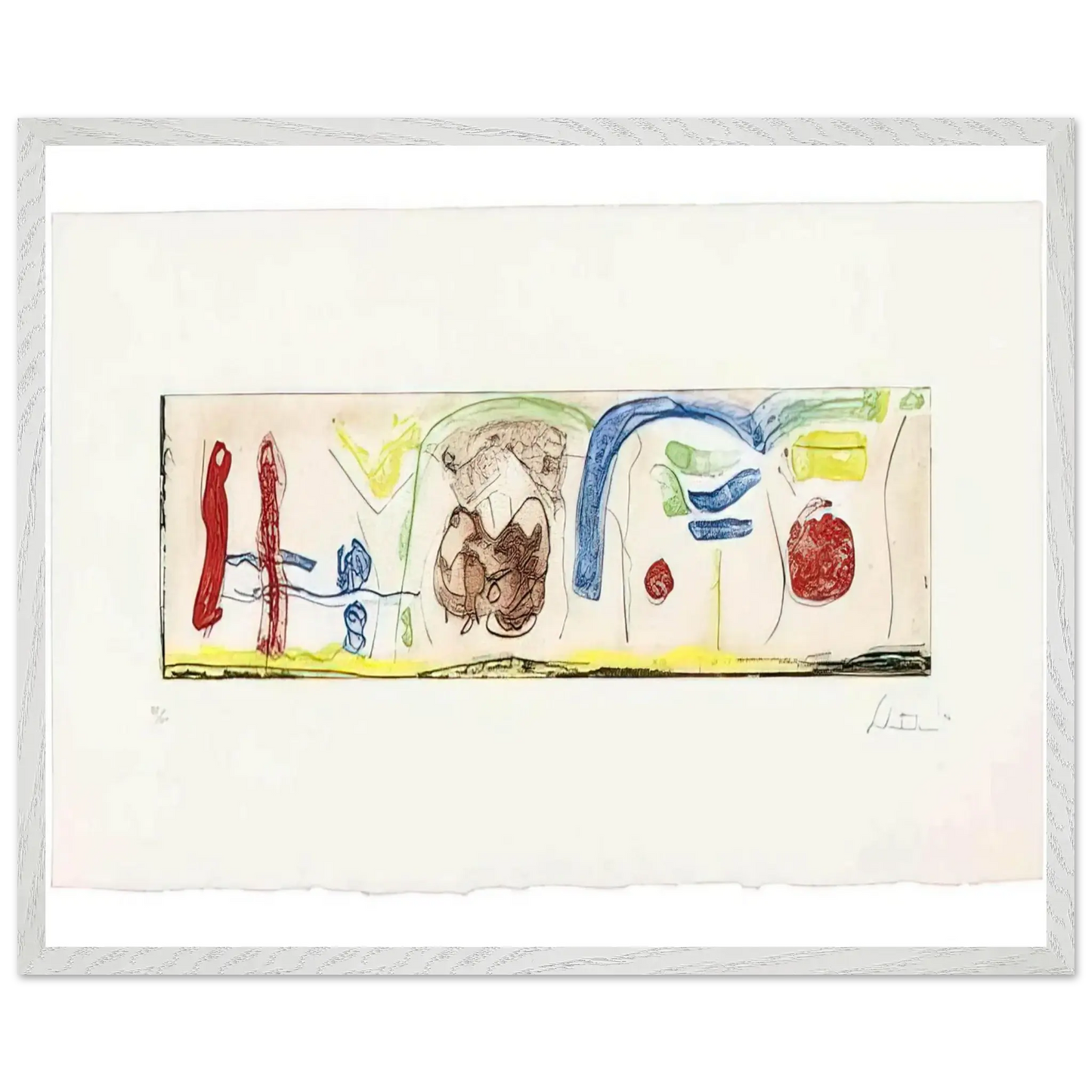 Helen Frankenthaler - Bridges - 1996 Wall art - 45x60 cm / 18x24 Inches - Premium Wooden Framed Poster With Fine Art Paper - Wood frame