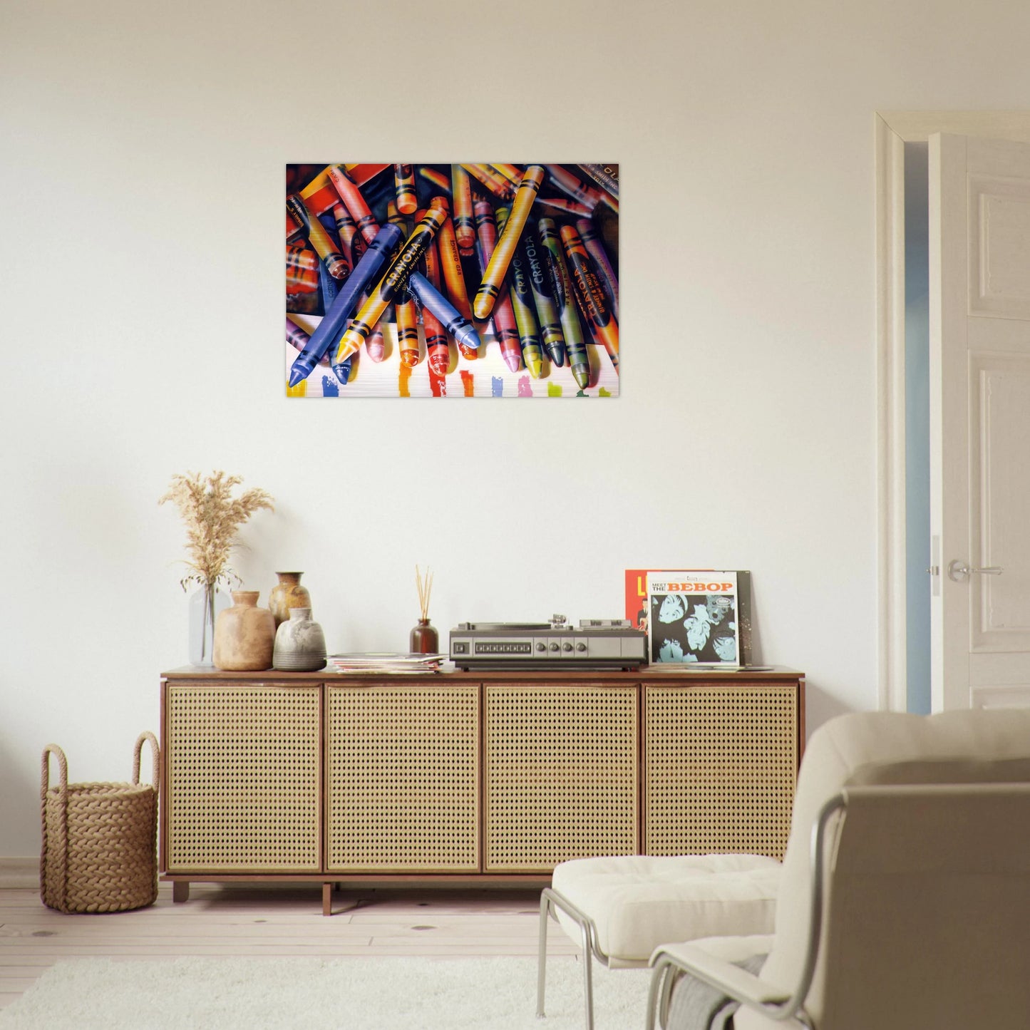 CRAYOLA 1973 - Audrey Flack Brushed Aluminum Print - 70x100 cm / 28x40 inches | Audrey Flack Aluminum Print | Audrey Flack Prints