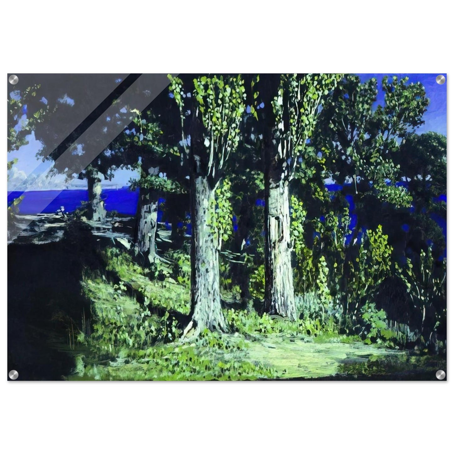 Cypresses on a Seashore. The Crimea - Arkhyp Kuindzhi Acrylic Print - 70x100 cm / 28x40″ inches | Arkhyp Kuindzhi Wall Art | Arkhyp Kuindzhi Prints