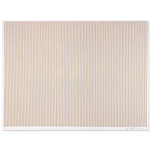 Gene Davis - Untitled Pink, Yellow and White - 1980  75x100 cm / 30x40inches Fine Art Poster