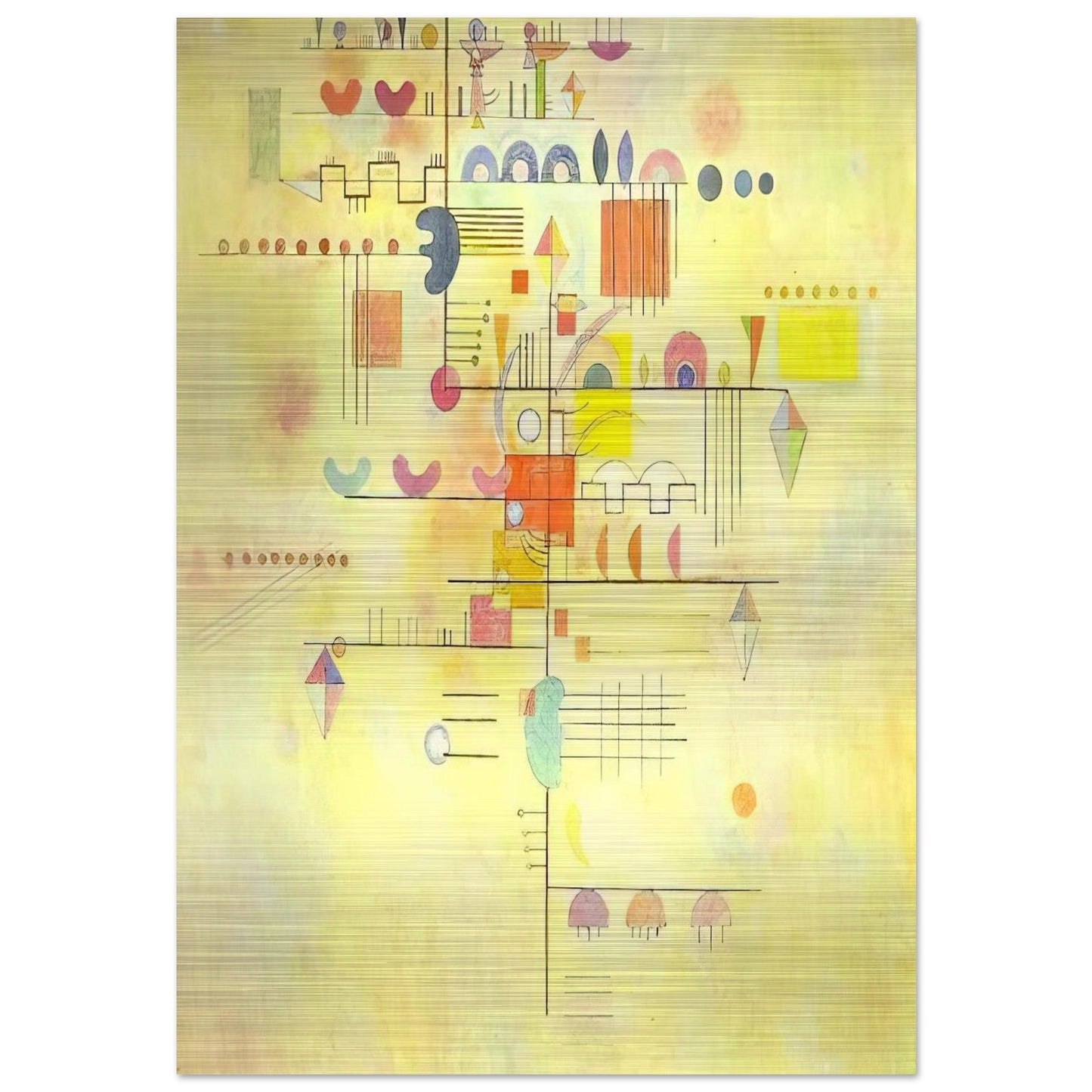 GENTLE ACCENT 1934 - Wassily Kandinsky Brushed Aluminum Print - 70x100 cm / 28x40 inches | Wassily Kandinsky Aluminum Print | Wassily Kandinsky Prints