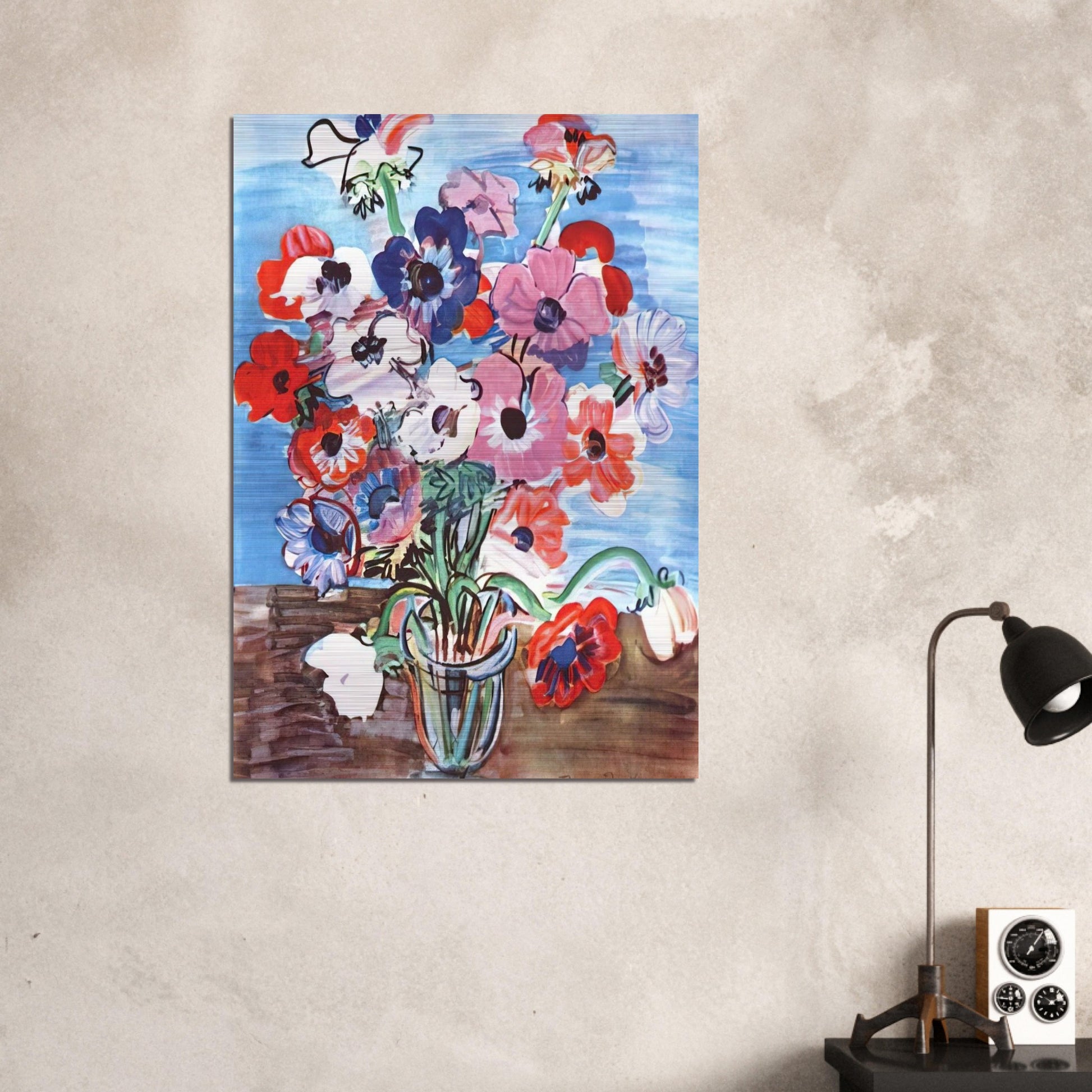 ANEMONES 1937 - Raoul Dufy Brushed Aluminum Print - 70x100 cm / 28x40 inches | Raoul Dufy Aluminum Print | Raoul Dufy Prints
