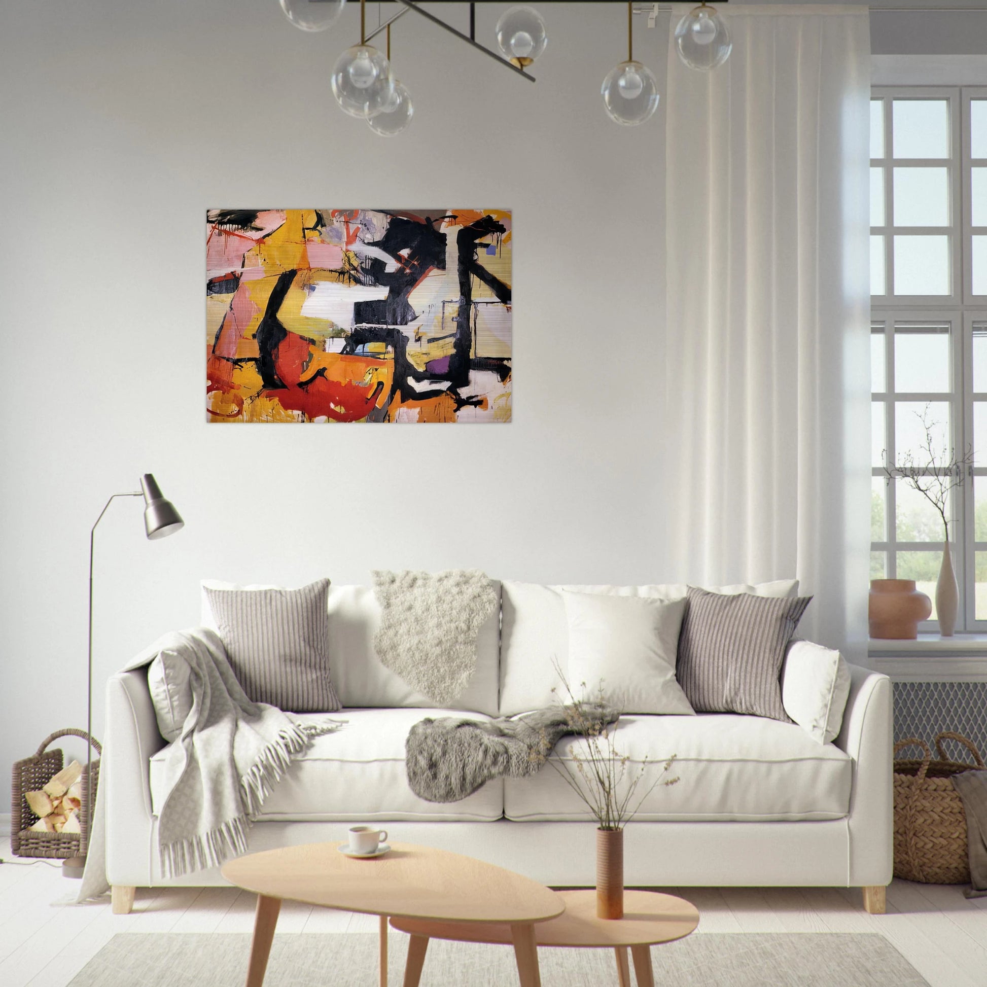 ABSTRACT FORCE HOMAGE TO FRANZ KLINE 1952 - Audrey Flack Brushed Aluminum Print - 70x100 cm / 28x40 inches | Audrey Flack Aluminum Print | Audrey Flack Prints
